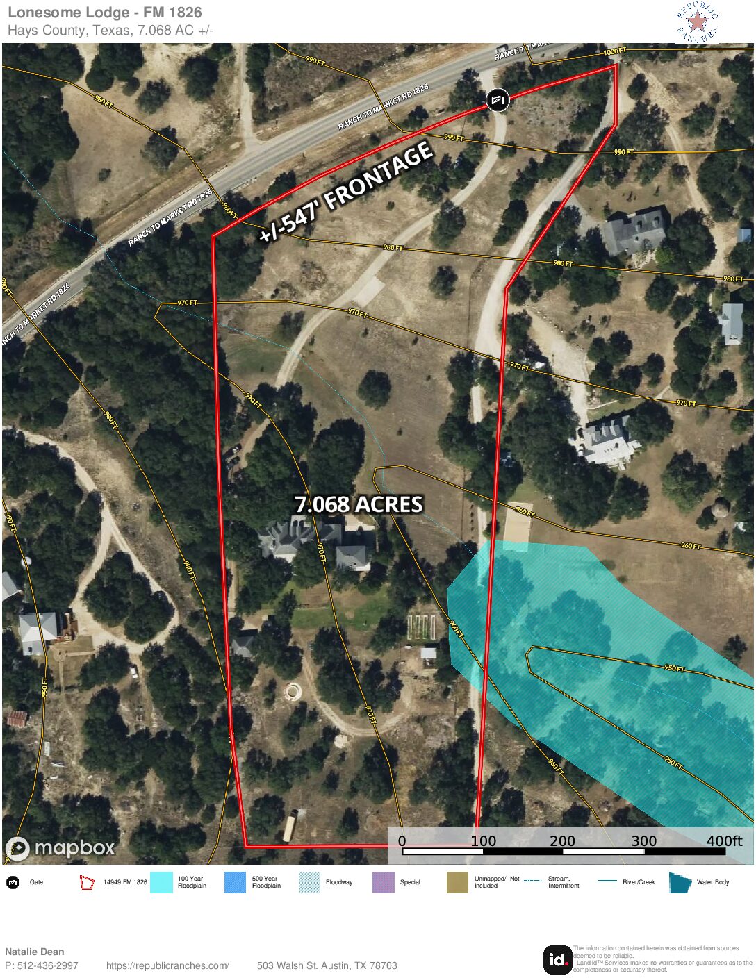 Topo & Surface Water Map